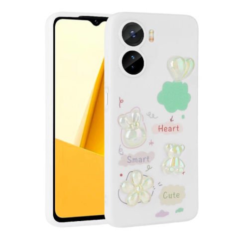 Vivo Y16 Kılıf Kabartma Figürlü Parlak Patinda Toys Silikon Kapak