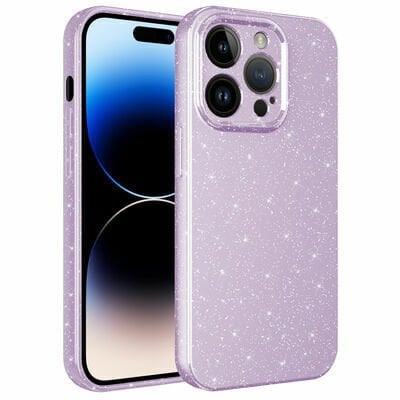 Apple iPhone 14 Pro Max Kılıf Kamera Korumalı Simli Lüks Patinda Koton Kapak