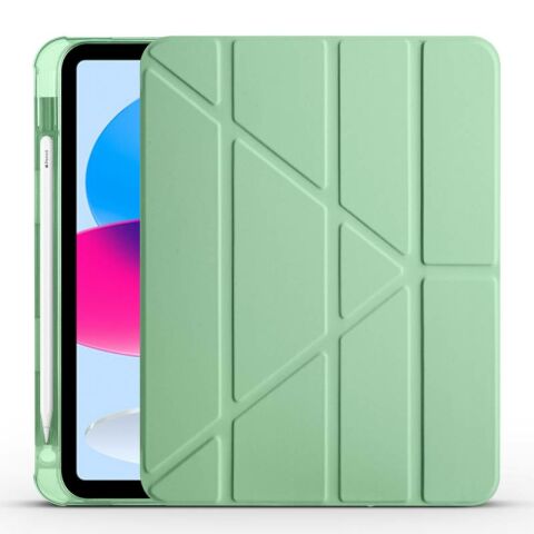 Apple iPad 11.Nesil 2025 Kılıf Patinda Tri Folding Kalem Bölmeli Standlı Kılıf