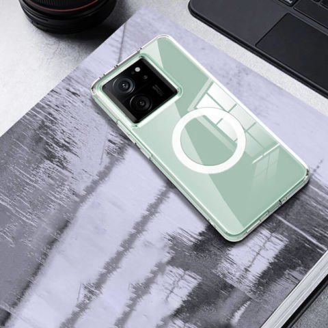 Xiaomi Mi 13T Kılıf Sert PC Arka Yüzey Wireless Şarj Özellikli Patinda Flet Magsafe Kapak