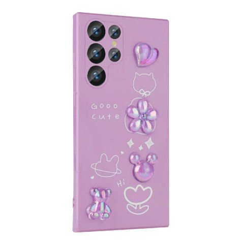 Galaxy S22 Ultra Kılıf Kabartma Figürlü Parlak Patinda Toys Silikon Kapak
