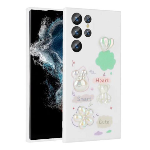 Galaxy S22 Ultra Kılıf Kabartma Figürlü Parlak Patinda Toys Silikon Kapak