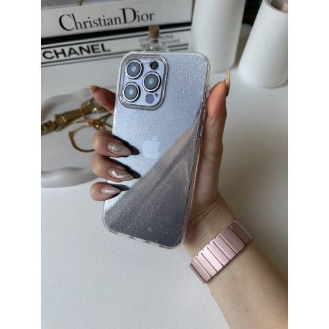 iPhone 16 Serisi Simli Şeffaf Silikon