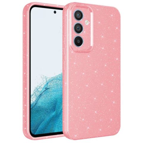 Galaxy A34 Kılıf Kamera Korumalı Simli Lüks Patinda Koton Kapak