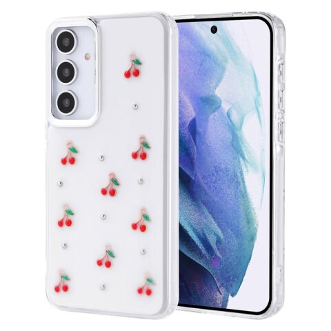 Galaxy A55 Kılıf Airbag Tasarımlı Simli Şeffaf Patinda Kutup Kapak
