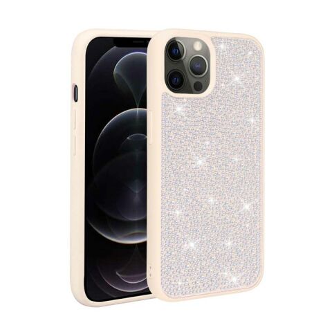 Apple iPhone 13 Pro Kılıf Parlak Taşlı Tasarım Patinda Ston Kapak