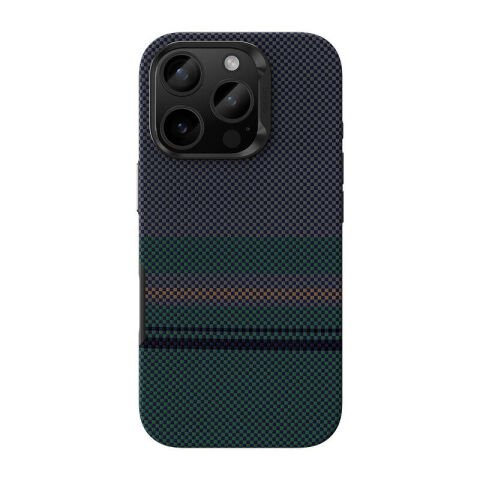 Apple iPhone 16 Pro Kılıf Magsafe Şarj Özellikli Karbon Fiber Tasarımlı Benks Aurora ArmorPro Kevlar Kapak