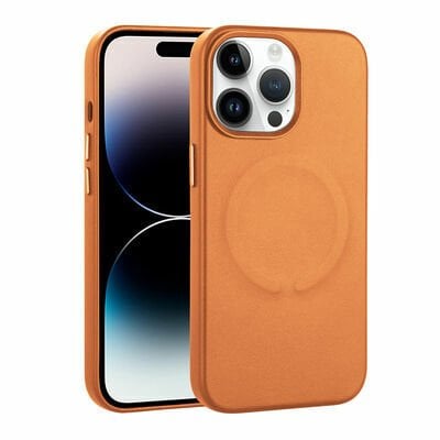 Apple iPhone 14 Pro Max Kılıf PU Deri Magsafe Wireless Şarj Özellikli Patinda Derix Kapak