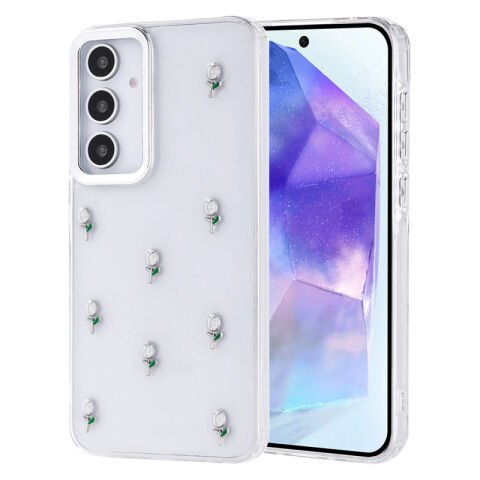 Galaxy A35 Kılıf Airbag Tasarımlı Simli Şeffaf Patinda Kutup Kapak