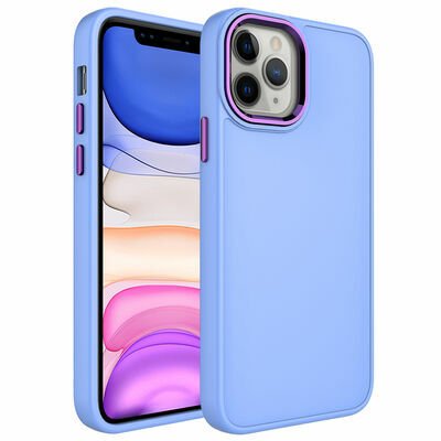 Apple iPhone 12 Pro Kılıf Metal Çerçeve ve Buton Tasarımlı Silikon Patinda Luna Kapak