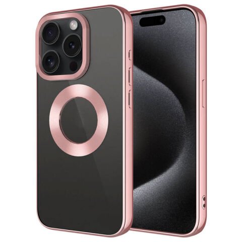 Apple iPhone 15 Pro Max Kılıf Tek Kamera Çerçeveli Logo Gösteren Patinda Omega Kapak