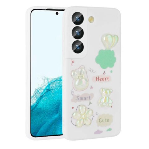 Galaxy S22 Kılıf Kabartma Figürlü Parlak Patinda Toys Silikon Kapak