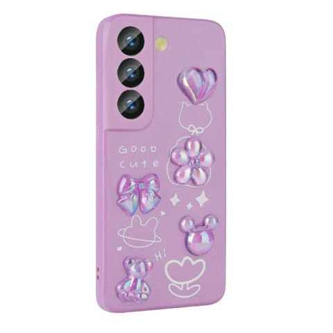 Galaxy S22 Kılıf Kabartma Figürlü Parlak Patinda Toys Silikon Kapak