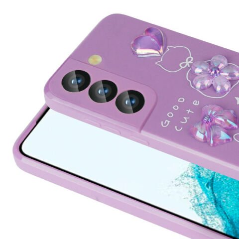 Galaxy S22 Kılıf Kabartma Figürlü Parlak Patinda Toys Silikon Kapak