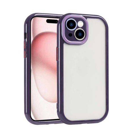 Apple iPhone 15 Kılıf Kamera Korumalı Renkli Kenar ve Çerçeve Tasarımlı Patinda Vitamin Kapak