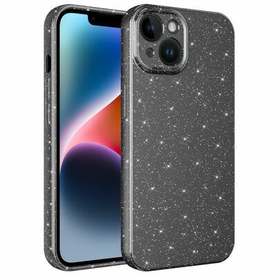 Apple iPhone 14 Kılıf Kamera Korumalı Simli Lüks Patinda Koton Kapak
