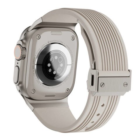 Apple Watch 44mm Patinda KRD-113 Spor Görünümlü Silikon Kordon