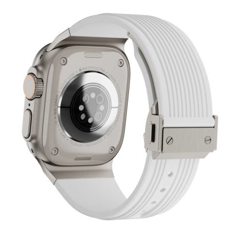 Apple Watch 44mm Patinda KRD-113 Spor Görünümlü Silikon Kordon