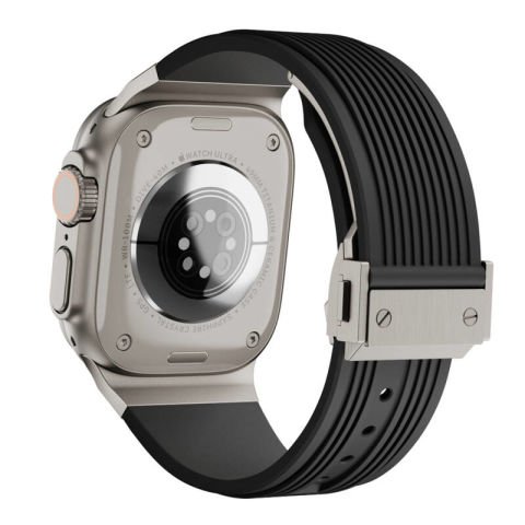 Apple Watch 44mm Patinda KRD-113 Spor Görünümlü Silikon Kordon