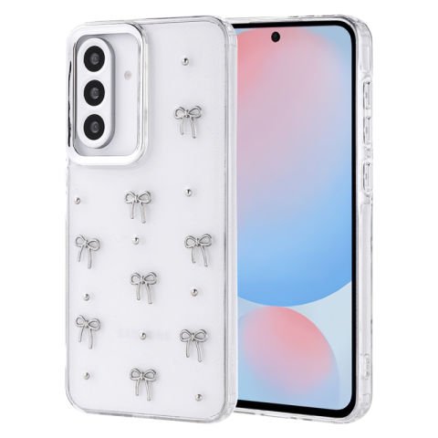Galaxy A56 Kılıf Airbag Tasarımlı Simli Şeffaf Patinda Kutup Kapak