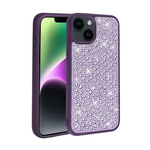 Apple iPhone 13 Kılıf Parlak Taşlı Tasarım Patinda Ston Kapak