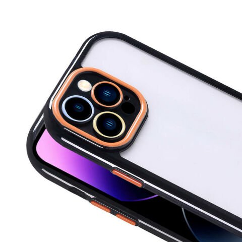 Apple iPhone 14 Pro Max Kılıf Kamera Korumalı Renkli Kenar ve Çerçeve Tasarımlı Patinda Vitamin Kapak