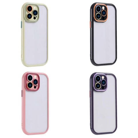 Apple iPhone 14 Pro Max Kılıf Kamera Korumalı Renkli Kenar ve Çerçeve Tasarımlı Patinda Vitamin Kapak