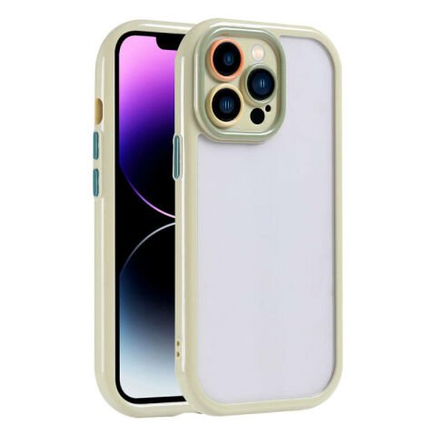 Apple iPhone 14 Pro Max Kılıf Kamera Korumalı Renkli Kenar ve Çerçeve Tasarımlı Patinda Vitamin Kapak