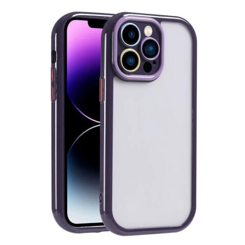 Apple iPhone 14 Pro Max Kılıf Kamera Korumalı Renkli Kenar ve Çerçeve Tasarımlı Patinda Vitamin Kapak