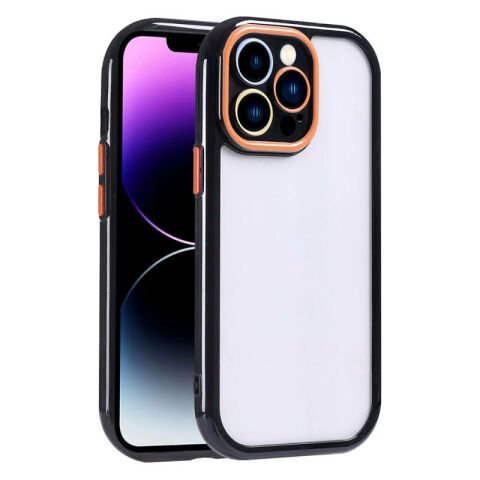 Apple iPhone 14 Pro Max Kılıf Kamera Korumalı Renkli Kenar ve Çerçeve Tasarımlı Patinda Vitamin Kapak