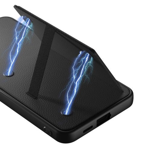 Galaxy S24 Plus Suni Deri Arka Yüzey Sürgülü Kamera Korumalı  Kartlıklı Kıpta  Kılıf