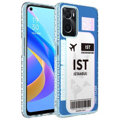 Oppo A96 4G Kılıf Airbag Kenarlı Renkli Desenli Silikon Patinda Elegans Kapak