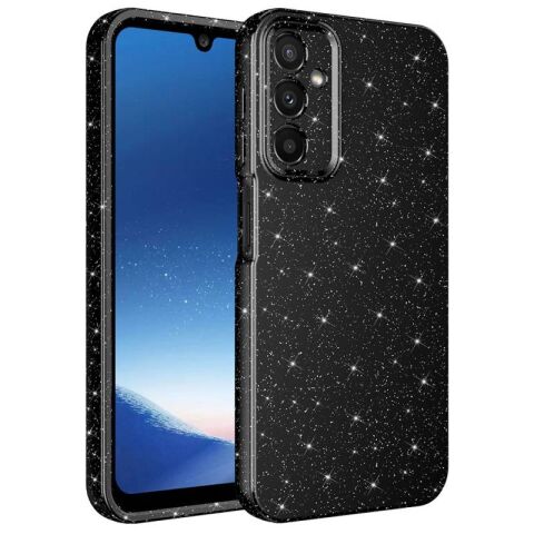 Galaxy A24 Kılıf Kamera Korumalı Simli Lüks Patinda Koton Kapak