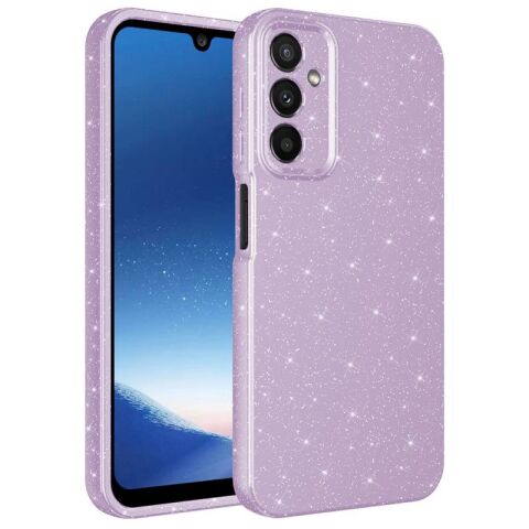 Galaxy A24 Kılıf Kamera Korumalı Simli Lüks Patinda Koton Kapak