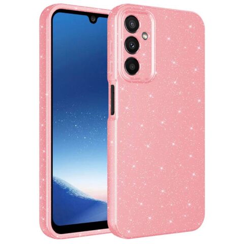 Galaxy A24 Kılıf Kamera Korumalı Simli Lüks Patinda Koton Kapak