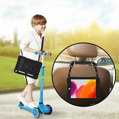 Apple iPad 10.2 2021 (9.Nesil) Patinda Yeni Nesil Kalem Bölmeli Defender Tablet Silikon