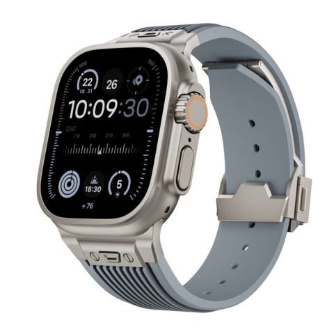 Apple Watch 42mm Patinda KRD-113 Spor Görünümlü Silikon Kordon