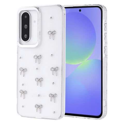 Galaxy A36 Kılıf Airbag Tasarımlı Simli Şeffaf Patinda Kutup Kapak