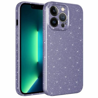 Apple iPhone 13 Pro Max Kılıf Kamera Korumalı Simli Lüks Patinda Koton Kapak