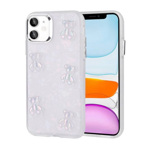 Apple iPhone 11 Kılıf Kabartma Figürlü Parlak Patinda Eralli Silikon Kapak