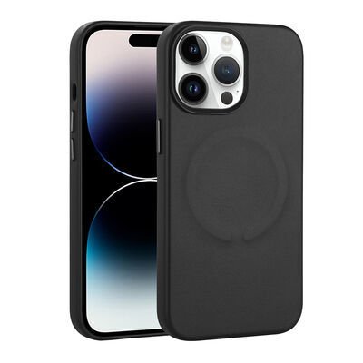 Apple iPhone 14 Pro Kılıf PU Deri Magsafe Wireless Şarj Özellikli Patinda Derix Kapak