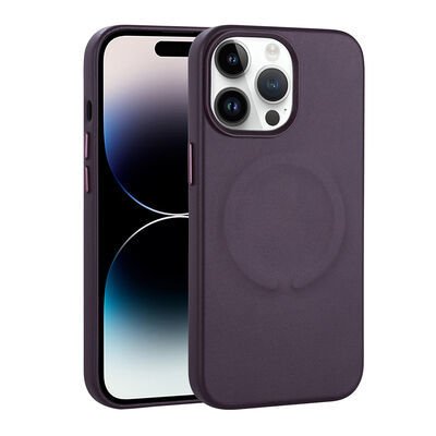 Apple iPhone 14 Pro Kılıf PU Deri Magsafe Wireless Şarj Özellikli Patinda Derix Kapak