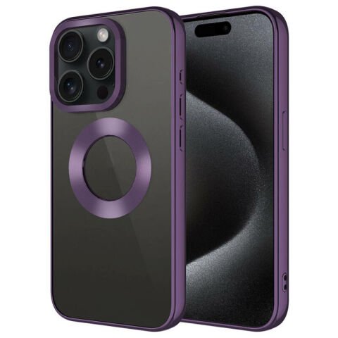 Apple iPhone 15 Pro Kılıf Tek Kamera Çerçeveli Logo Gösteren Patinda Omega Kapak