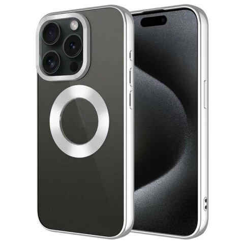 Apple iPhone 15 Pro Kılıf Tek Kamera Çerçeveli Logo Gösteren Patinda Omega Kapak