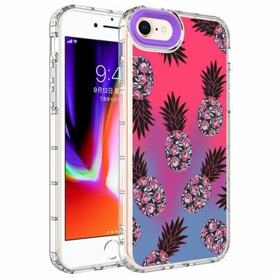 Apple iPhone 8 Kılıf Kamera Korumalı Renkli Desenli Sert Silikon Patinda Korn Kapak