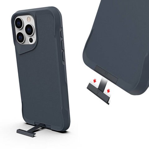 Apple iPhone 15 Pro Max Kılıf Patinda Airbag Kenarlı T-Max Mat Standlı Kapak