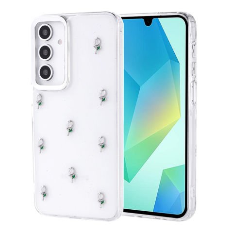 Galaxy A16 Kılıf Airbag Tasarımlı Simli Şeffaf Patinda Kutup Kapak