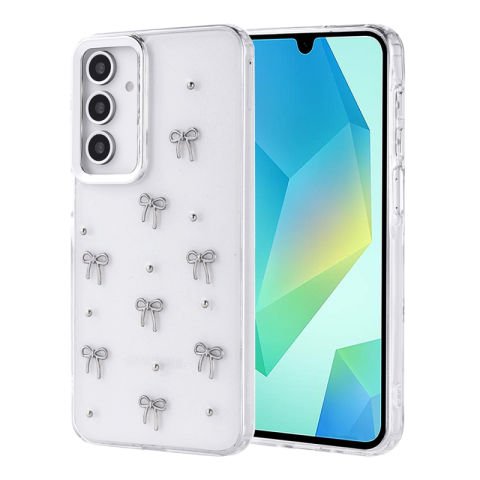Galaxy A16 Kılıf Airbag Tasarımlı Simli Şeffaf Patinda Kutup Kapak