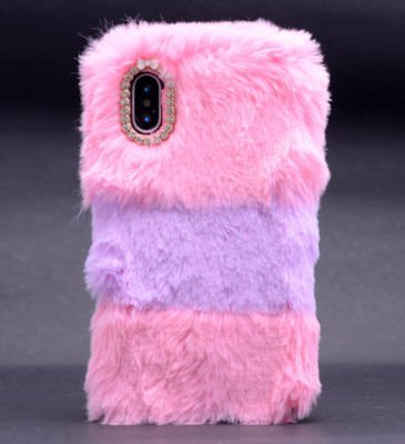Apple iPhone X Kılıf Patinda Kulaklı Peluş Kapak