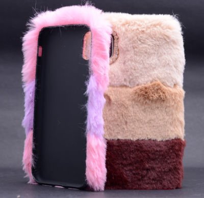 Apple iPhone X Kılıf Patinda Kulaklı Peluş Kapak